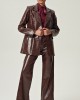 Eveleya Cocoa Croco Leather Pants